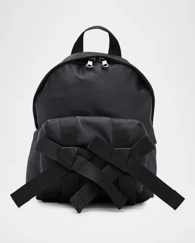 Simone Rocha Beaded Utility Bow Backpack In Black Pearl
