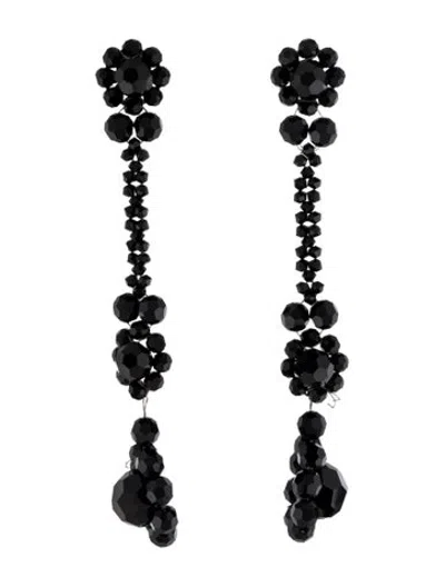 Pre-owned Simone Rocha Beaded Victorian Drop Earrings In Black