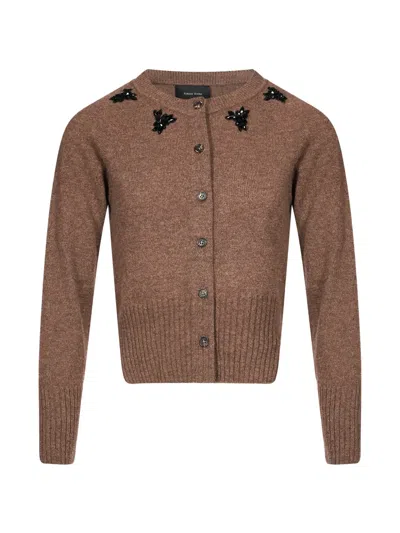 Simone Rocha Bead-embellished Cardigan In Brown
