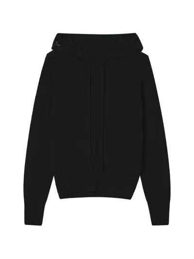 Simone Rocha Bead-embellished Cashmere Hoodie In Black