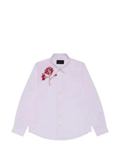 Simone Rocha Bead-embellished Classic Shirt In Pink
