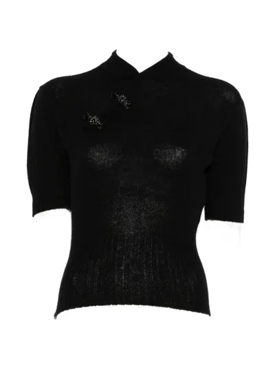 Simone Rocha Bead-embellished Sweater In Black