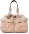 Simone Rocha Mini Sheer Stuffed Carnation Drawstring Top-handle Bag In Nude