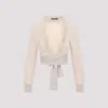 Simone Rocha Cropped Jumper Featuring Cut-out Window In Beige