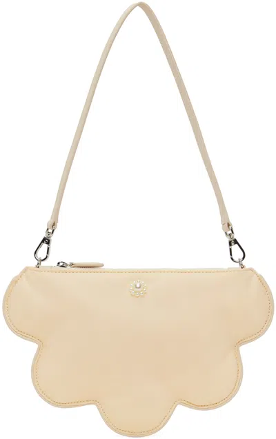 Simone Rocha Beige Daisy Shoulder Bag In Cream/pearl