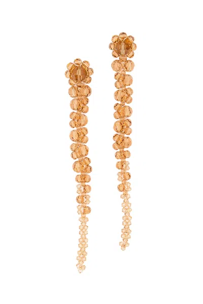 Simone Rocha Beige Drip Crystal Drop Earrings In Orange