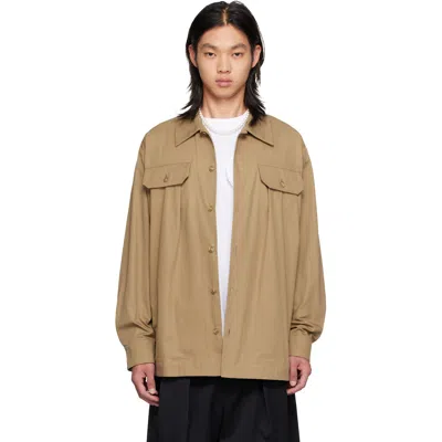 Simone Rocha Beige Military Overshirt In Sand