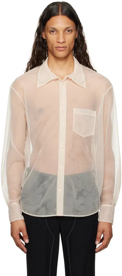 Simone Rocha Beige Pearl Shirt In Nude/pearl