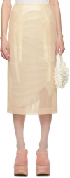 Simone Rocha Beige Pencil Midi Skirt In Nude