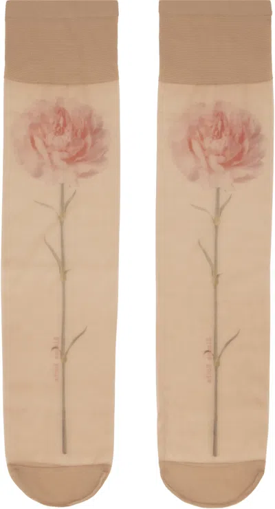 Simone Rocha Beige Sheer Socks