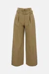 Simone Rocha Multi Belt Loop Pleated Wide Leg Trousers In Brown
