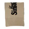 Simone Rocha Beige Wool Scarf With Contrasting Logo Design In Multi