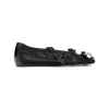 Simone Rocha Black Bell Charm Crochet Ballerina Flats In Black