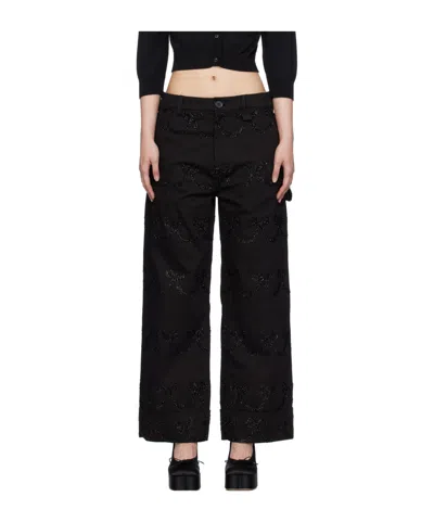 Simone Rocha Belt-loop Casual Pants In Black