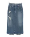 Simone Rocha Distressed-effect Midi Skirt In Blue