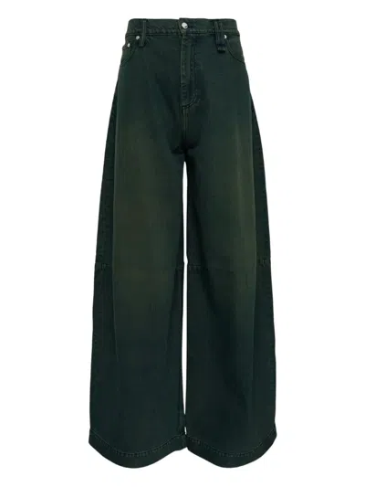 Simone Rocha Belt-loops Jeans In Green