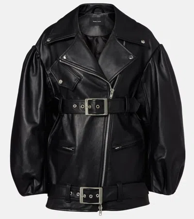 SIMONE ROCHA 束带皮革机车夹克