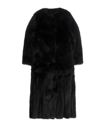 Simone Rocha Belted Long Coat In Black
