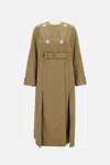 Simone Rocha Belted Long Multi Slit Trench Coat In Brown