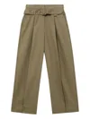 Simone Rocha Belted Pleated Trousers In Green