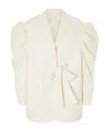 Simone Rocha Open-back Woven Blazer In White