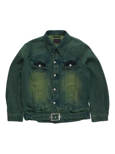 Simone Rocha Jeansjacke Mit Gürtel In Green