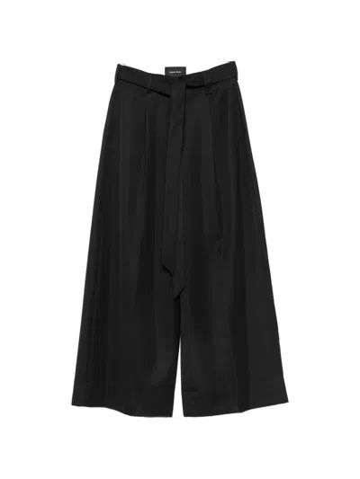 Simone Rocha Belted Wide-leg Trousers In Black