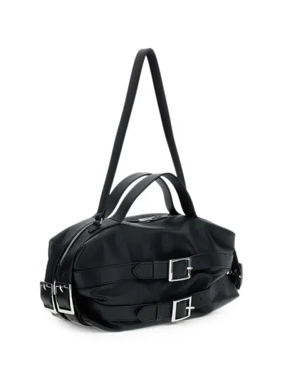 Simone Rocha Biker Buckled Leather Shoulder Bag In Black