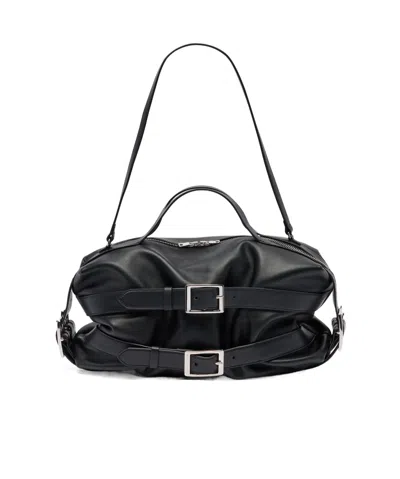 Simone Rocha Biker Buckled Shoulder Bag In Black