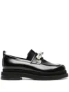 SIMONE ROCHA 50 PEARL-EMBELLISHED LEATHER LOAFERS - MEN'S - CALF LEATHER/RUBBER/PATENT CALF LEATHER