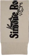 Simone Rocha Black & Beige Long Graphic Logo Knit Scarf In Gray