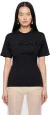 Simone Rocha Black Balconette Bust Detail T-shirt In Black