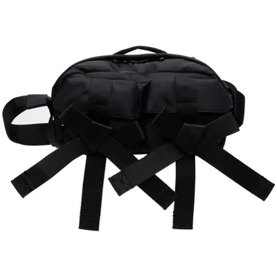 Simone Rocha Black Beaded Classic Bow Crossbody Bag In Black/pearl