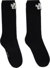 Simone Rocha Beaded Flower Ankle Socks In Black