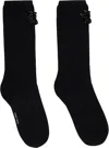 Simone Rocha Black Beaded Flower Cluster Socks In Black