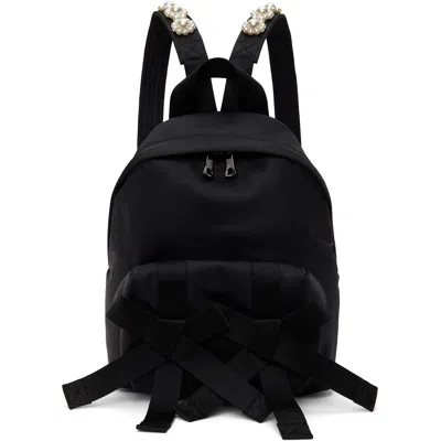 Simone Rocha ブラック Beaded Utility Bow バックパック In Black
