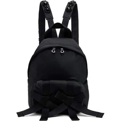 Simone Rocha ブラック Beaded Utility Bow バックパック In Black