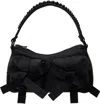 Simone Rocha Black Beaded Utility Bow Pochette Bag In Black/jet