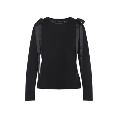 SIMONE ROCHA BLACK BOW RIBBON T-SHIRT