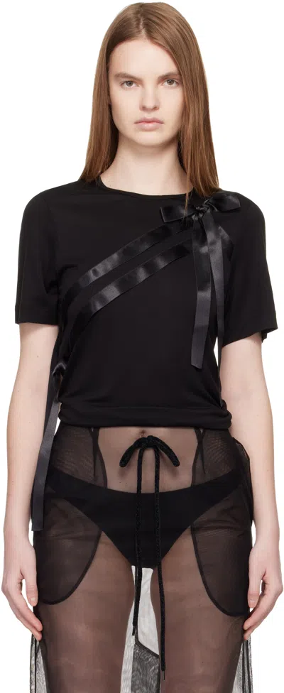 Simone Rocha Black Bow Sash Easy T-shirt