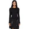 Simone Rocha Black Bow Tail Easy Cropped T-shirt In Black