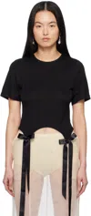 Simone Rocha Bow Tails T-shirt In Black