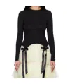 Simone Rocha Bow-detailed Lyocell-jersey T-shirt In Black