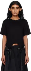 Simone Rocha Black Bow Tail Easy T-shirt In Black