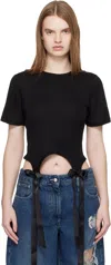 Simone Rocha Black Bow Tail Easy T-shirt