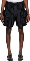Simone Rocha Drawstring Cargo Shorts In Black
