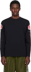 Simone Rocha Carnation-print Long-sleeve T-shirt In Black