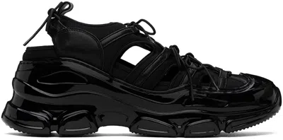 Simone Rocha Black Classic Tracker Trainer Sneakers In Black Nappa