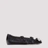 Simone Rocha Black Bell Charm Crochet Ballerina Flats In Black