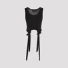 Simone Rocha Tank Top With Bow Tails And Asymmetric Hem In Black